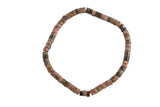 Natural Rhodonite- 2x4mm Heishi Stretchy Bracelet- 7 inches