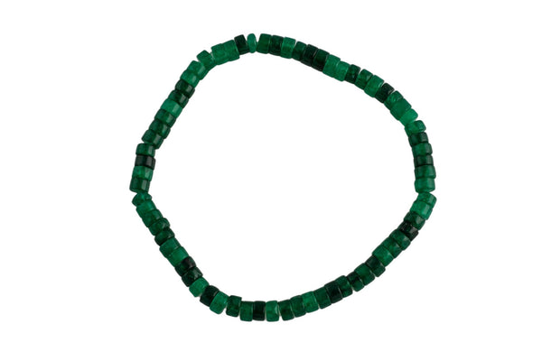 Green Quartz- 2x4mm Heishi Stretchy Bracelet- 7 inches