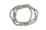 Natural Aquamarine- 2x4mm Heishi Stretchy Bracelet- 7 inches