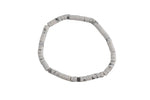 Natural Howlite- 2x4mm Heishi Stretchy Bracelet- 7 inches