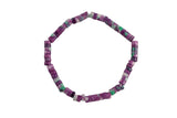 Purple Sediment Jasper- 2x4mm Heishi Stretchy Bracelet- 7 inches