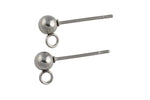 Stainless Steel Stud Ball Earring- Open Ring