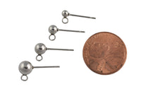 Stainless Steel Stud Ball Earring- Open Ring