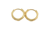 12mm 18kt Gold Huggie Hoops- 12mm CZ Hoop Earring with CZ Set- 1 pair per order Huggies