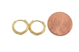 12mm 18kt Gold Huggie Hoops- 12mm CZ Hoop Earring with CZ Set- 1 pair per order Huggies