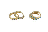 13mm 18kt Gold Huggie Hoops- CZ Hoop Earring with CZ Set- 1 pair per order Huggies