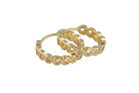 18mm 18kt Gold Huggie Hoops Heart - CZ Hoop Earring with CZ Set- 1 pair per order Huggies