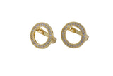 14mm 18kt Gold Huggie Hoops- CZ Hoop Earring with CZ Set- 1 pair per order Huggies