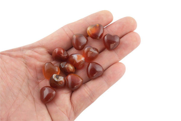 1 Pc Natural Carnelian Heart Shaped Healing Stones Gemstone Hearts Healing Stones-15mm- .5 inches Small Heart