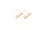 4pcs 14k Gold Plated Earring Findings Rectangle Rectangular 3x12mm Earrings stud findings