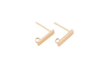 4pcs 14k Gold Plated Earring Findings Rectangle Rectangular 3x12mm Earrings stud findings