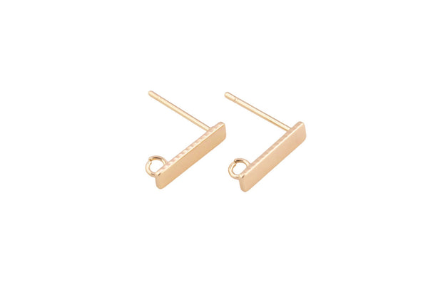 4pcs 14k Gold Plated Earring Findings Rectangle Rectangular 3x12mm Earrings stud findings