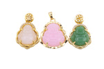2 pcs Micro Pave Buddha 24k Gold Pendant Gold Buddha Charm for Laughing Buddha for Religious Jewelry Making Supply Trend