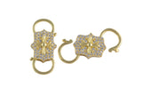 1 pc 14k Gold Clasp clicker Cross Clasp, 10x25mm, double Clicker ends, Bracelet Necklace Clicker Connector