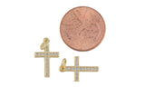 1 pc 18k Gold Pendant , Cross Charms, Necklace Charms, CZ Pave- 10x16mm