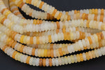 Natural Yellow Jade- High Quality in Smooth Saucer Roundel, 2x6mm Flat Rondel 7.5 Inches Thin Roundel