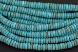 Turquoise - High Quality in Smooth Saucer Roundel, 2x6mm Flat Rondel 15.5 Inches Thin
