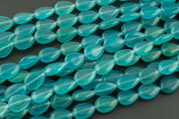 Ice Aqua- JADE Puffy Teardrop- 13x18mm -Full Strand 15.5 inch Strand