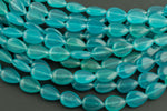 Ice Aqua- JADE Puffy Teardrop- 13x18mm -Full Strand 15.5 inch Strand