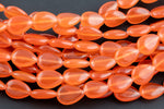 Orange- JADE Puffy Teardrop- 13x18mm -Full Strand 15.5 inch Strand