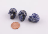 1 Pc Natural Sodalite Skull Skulls ~1" - Self Standing - Not Drilled