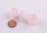 1 Pc Natural Rose Quartz Skull Skulls ~1" - Self Standing - Not Drilled