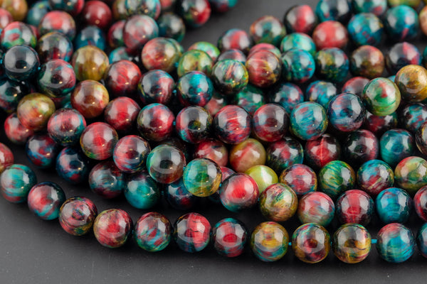 Multi tiger's eye beads tiger eye. 4mm 6mm 8mm 10mm 12mm round bead . green blue purple multi color Great quality full strand 15.5