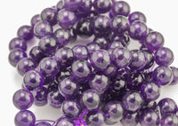 16mm Amethyst Beads Large Amethyst AA Quality Beautiful Large Amethyst Beads 15.5"