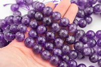 14mm Amethyst Beads Large Amethyst AA Quality Beautiful Large Amethyst Beads 15.5"