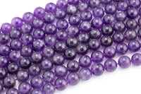 14mm Amethyst Beads Large Amethyst AA Quality Beautiful Large Amethyst Beads 15.5"