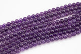 Amethyst Beads AA Quality Smooth Round 6mm 8mm 10mm 15.5"