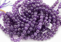 Amethyst Beads AA Quality Smooth Round 6mm 8mm 10mm 15.5"