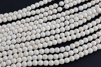 Natural White Matte Magnesite Round 6mm, 8mm, 10mm, 12mm-Full Strand 15.5 inch Strand- Gemstone Beads