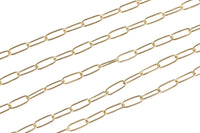 Gold Filled Round Tubed Chain, Elongated Oval Chain, 5 x 2 mm links, , Wholesale, USA Made, Chain by foot- Paper Clip Chain