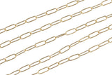 Gold Filled Round Tubed Chain, Elongated Oval Chain, 5 x 2 mm links, , Wholesale, USA Made, Chain by foot- Paper Clip Chain