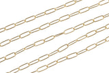 Gold Filled Round Tubed Chain, Elongated Oval Chain, 5 x 2 mm links, , Wholesale, USA Made, Chain by foot- Paper Clip Chain