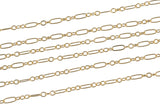 Gold Filled Italian 2mm, Italian 3 to 1 links, Wholesale, USA Made, Chain by foot Permanent Jewelry Chain