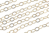 6.1mm Flat Oval Chain Gold Fill Chain -- By the Foot- 14/20 Permanent Jewelry Chain
