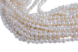 White Fresh Water Pearl Center Drill Nugget Beads 7-8mm 8-9mm 15" Strand