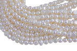 White Fresh Water Pearl Center Drill Nugget Beads 7-8mm 8-9mm 15" Strand