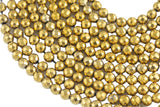 Gold Hematite Faceted Round 2mm, 3mm, 4mm, 6mm, 8mm