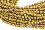 Gold Hematite Faceted Round 2mm, 3mm, 4mm, 6mm, 8mm