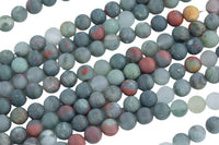 Matte Bloodstone Beads Blood Stone Beads, High Quality in Matte Round,-Full Strand 15.5 inch Strand, 4mm, 6mm, 8mm, 12mm, or 14mm Beads