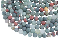 Matte Bloodstone Beads Blood Stone Beads, High Quality in Matte Round,-Full Strand 15.5 inch Strand, 4mm, 6mm, 8mm, 12mm, or 14mm Beads