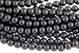 Natural Real Jet Beads 6mm 8mm 10mm 12mm Round Beads AAA Quality Gemstones 16" Strand AAA Quality Gemstone Beads