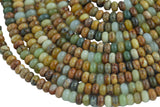 Natural Flower Jade Beads. Full Strand, 8mm Beads- Roundel Smooth Gemstone Beads