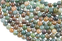 Natural Green Flower Rutilited Beads Full Strands-15.5 inches- Round- 6mm, 8mm, 10mm, 12mm- 15.5 inches Smooth Gemstone Beads