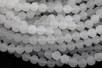 Natural Matte Moonstone Jade - Full Strand 15.5 inch Strand - 8mm 10mm 12mm Gemstone Beads