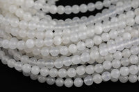 Natural Moonstone Jade Round Beads 4mm 6mm 8mm 10mm 12mm - Single or Bulk - 15.5" AAA Quality Smooth Gemstone Beads