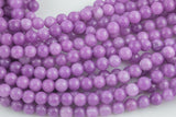 Dark Lepidolite- JADE Smooth Round- 6mm 8mm 10mm 12mm-Full Strand 15.5 inch Strand AAA Quality